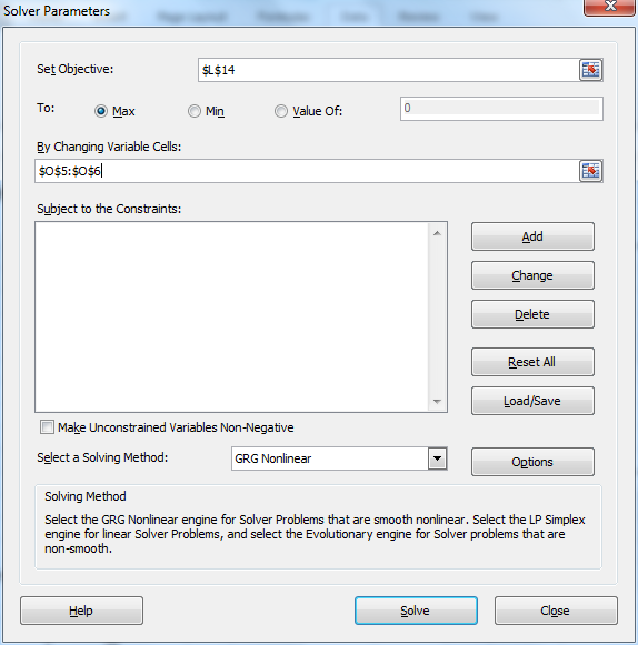 Excel Solver logistic regression