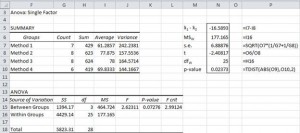 Pairwise comparison test Excel