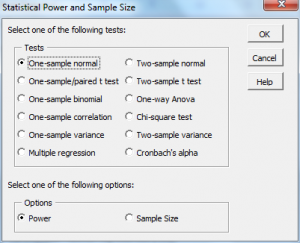 Statistical power sample size