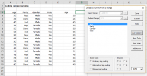 Extract Columns dialog box