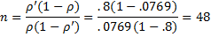 Calculation of n