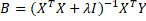 Ridge regression coefficients