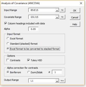 ANCOVA Analysis Tools | Real Statistics Using Excel