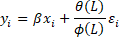 ARMAX model equation