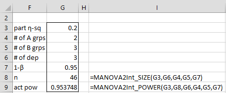 Two-way MANOVA sample size