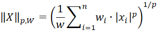 Weighted Lp norm