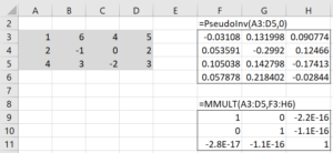 Pseudo-inverse example