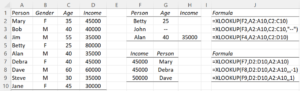 XLOOKUP examples