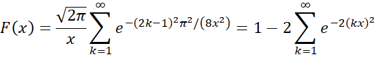 Kolmogorov distribution cdf