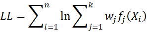 Log-likelihood function LL