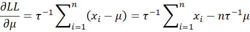 Derivative LL wrt mu