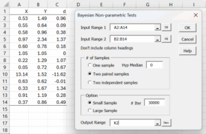 Bayesian SR dialog box