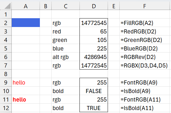 Color function examples